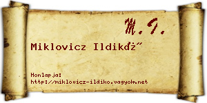 Miklovicz Ildikó névjegykártya